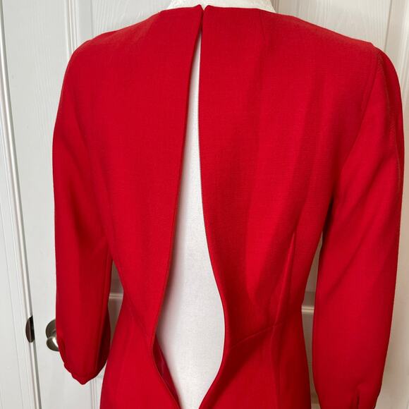 J Crew Collection Red Orange 100% Wool Dress size 4 Med - Picture 9 of 12